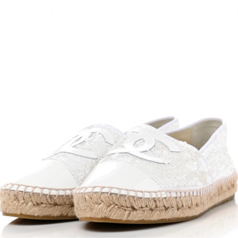Patent Sequin CC Espadrilles 40 White